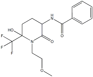 N-[6-hydroxy-1-(2-methoxyethyl)-2-oxo-6-(trifluoromethyl)piperidin-3-yl]benzamide Structure