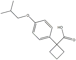 1-[4-(2-methylpropoxy)phenyl]cyclobutane-1-carboxylic acid,,结构式