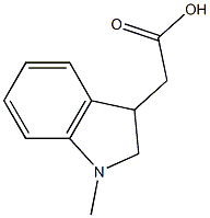2-(1-methyl-2,3-dihydro-1H-indol-3-yl)acetic acid 化学構造式