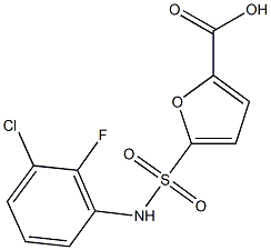 5-[(3-chloro-2-fluorophenyl)sulfamoyl]furan-2-carboxylic acid Struktur