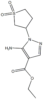 ethyl 5-amino-1-(1,1-dioxo-1$l^{6}-thiolan-3-yl)-1H-pyrazole-4-carboxylate Structure