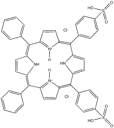 meso-Tetraphenylporphine disulphonic acid dihydrochoride (TPPS2 adjacent isomer),,结构式