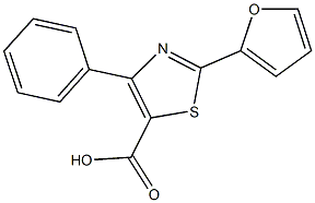 2-(2-FURYL)-4-PHENYL-1,3-THIAZOLE-5-CARBOXYLIC ACID,,结构式