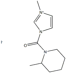 3-methyl-1-[(2-methylpiperidin-1-yl)carbonyl]-1H-imidazol-3-ium iodide 结构式