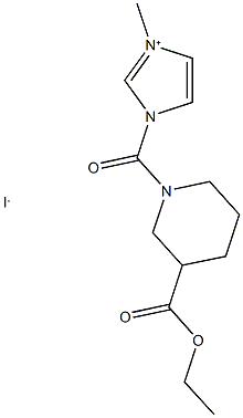 1-{[3-(ethoxycarbonyl)piperidin-1-yl]carbonyl}-3-methyl-1H-imidazol-3-ium iodide Structure