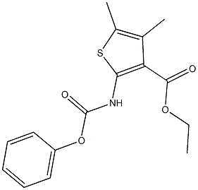 ethyl 4,5-dimethyl-2-[(phenoxycarbonyl)amino]thiophene-3-carboxylate 化学構造式