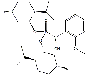 bis[(1R,2S,5R)-2-isopropyl-5-methylcyclohexyl] [(R)-hydroxy(2-methoxyphenyl)methyl]phosphonate Struktur