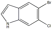 5-bromo-6-chloro-1H-indole,,结构式
