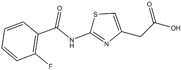 {2-[(2-fluorobenzoyl)amino]-1,3-thiazol-4-yl}acetic acid Struktur