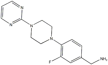 {3-fluoro-4-[4-(pyrimidin-2-yl)piperazin-1-yl]phenyl}methanamine Struktur