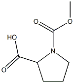 1-(methoxycarbonyl)pyrrolidine-2-carboxylic acid Struktur