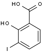 2-ヒドロキシ-3-ヨード安息香酸 化学構造式