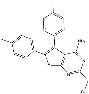 2-(CHLOROMETHYL)-5,6-BIS(4-METHYLPHENYL)FURO[2,3-D]PYRIMIDIN-4-AMINE Structure