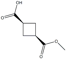 3-(methoxycarbonyl)cyclobutanecarboxylic acid 化学構造式