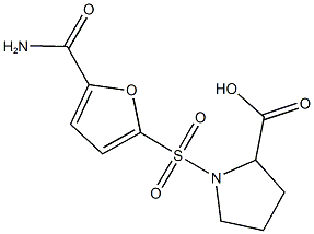 1-{[5-(aminocarbonyl)-2-furyl]sulfonyl}pyrrolidine-2-carboxylic acid Structure