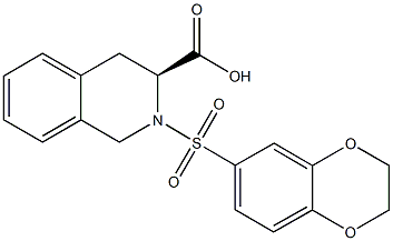 (3S)-2-(2,3-dihydro-1,4-benzodioxin-6-ylsulfonyl)-1,2,3,4-tetrahydroisoquinoline-3-carboxylic acid Struktur