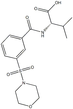(2S)-3-methyl-2-{[3-(morpholin-4-ylsulfonyl)benzoyl]amino}butanoic acid Struktur