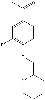 1-[3-fluoro-4-(oxan-2-ylmethoxy)phenyl]ethan-1-one 化学構造式