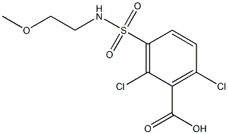 2,6-dichloro-3-[(2-methoxyethyl)sulfamoyl]benzoic acid Struktur