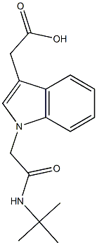 2-{1-[(tert-butylcarbamoyl)methyl]-1H-indol-3-yl}acetic acid 化学構造式