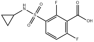 3-(cyclopropylsulfamoyl)-2,6-difluorobenzoic acid Structure