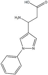 3-amino-3-(1-phenyl-1H-pyrazol-4-yl)propanoic acid Struktur