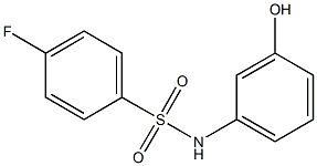 4-fluoro-N-(3-hydroxyphenyl)benzene-1-sulfonamide 化学構造式