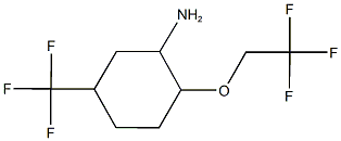 2-(2,2,2-TRIFLUOROETHOXY)-5-(TRIFLUOROMETHYL)CYCLOHEXANAMINE 化学構造式