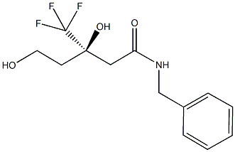 (3R)-N-BENZYL-3,5-DIHYDROXY-3-(TRIFLUOROMETHYL)PENTANAMIDE,,结构式