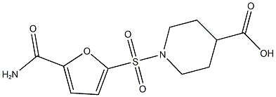 1-{[5-(aminocarbonyl)-2-furyl]sulfonyl}piperidine-4-carboxylic acid 化学構造式