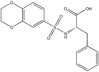 (2S)-2-[(2,3-dihydro-1,4-benzodioxin-6-ylsulfonyl)amino]-3-phenylpropanoic acid 结构式