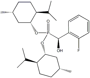 bis[(1R,2S,5R)-2-isopropyl-5-methylcyclohexyl] [(S)-(2-fluorophenyl)(hydroxy)methyl]phosphonate,,结构式