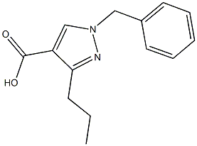 1-benzyl-3-propyl-1H-pyrazole-4-carboxylic acid Struktur