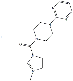 3-methyl-1-[(4-pyrimidin-2-ylpiperazin-1-yl)carbonyl]-1H-imidazol-3-ium iodide Structure