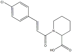 1-[(2E)-3-(4-chlorophenyl)prop-2-enoyl]piperidine-2-carboxylic acid 结构式