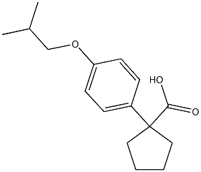 1-[4-(2-methylpropoxy)phenyl]cyclopentane-1-carboxylic acid,,结构式