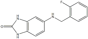 5-{[(2-fluorophenyl)methyl]amino}-2,3-dihydro-1H-1,3-benzodiazol-2-one 化学構造式