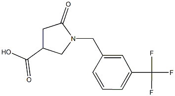 5-oxo-1-{[3-(trifluoromethyl)phenyl]methyl}pyrrolidine-3-carboxylic acid Struktur