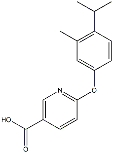 6-[3-methyl-4-(propan-2-yl)phenoxy]pyridine-3-carboxylic acid 化学構造式