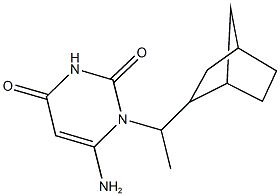 6-amino-1-(1-{bicyclo[2.2.1]heptan-2-yl}ethyl)-1,2,3,4-tetrahydropyrimidine-2,4-dione,,结构式