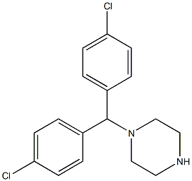 1-[ビス(4-クロロフェニル)メチル]ピペラジン 化学構造式