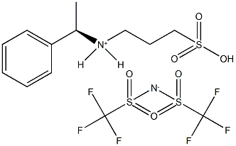 (R)-N-(1-Phenylethyl)-3-sulfopropan-1-aminium bis(trifluoromethylsulfonyl)amide,,结构式