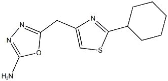 5-[(2-CYCLOHEXYL-1,3-THIAZOL-4-YL)METHYL]-1,3,4-OXADIAZOL-2-AMINE,,结构式
