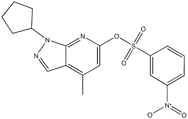 1-CYCLOPENTYL-4-METHYL-1H-PYRAZOLO[3,4-B]PYRIDIN-6-YL 3-NITROBENZENESULFONATE Structure