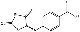 4-[(2,4-DIOXO-1,3-THIAZOLIDIN-5-YLIDENE)METHYL]BENZOIC ACID, 199167-79-8, 结构式