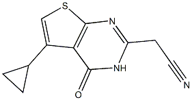 (5-CYCLOPROPYL-4-OXO-3,4-DIHYDROTHIENO[2,3-D]PYRIMIDIN-2-YL)ACETONITRILE Struktur