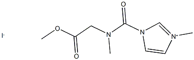 1-{[(2-methoxy-2-oxoethyl)(methyl)amino]carbonyl}-3-methyl-1H-imidazol-3-ium iodide Struktur