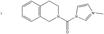 1-(3,4-dihydroisoquinolin-2(1H)-ylcarbonyl)-3-methyl-1H-imidazol-3-ium iodide 化学構造式