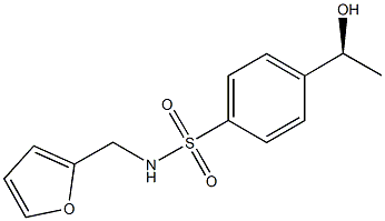 N-(2-furylmethyl)-4-[(1S)-1-hydroxyethyl]benzenesulfonamide 化学構造式