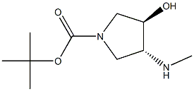 tert-butyl (3R,4R)-3-hydroxy-4-(methylamino)pyrrolidine-1-carboxylate,,结构式